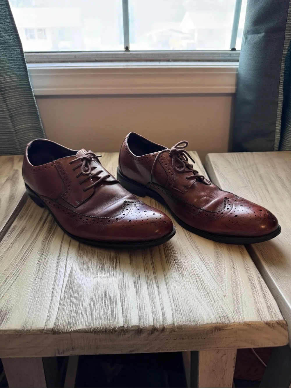 Stacy Adams Men’s Leather Wingtip Oxford Dress Shoes Brown Size 11M